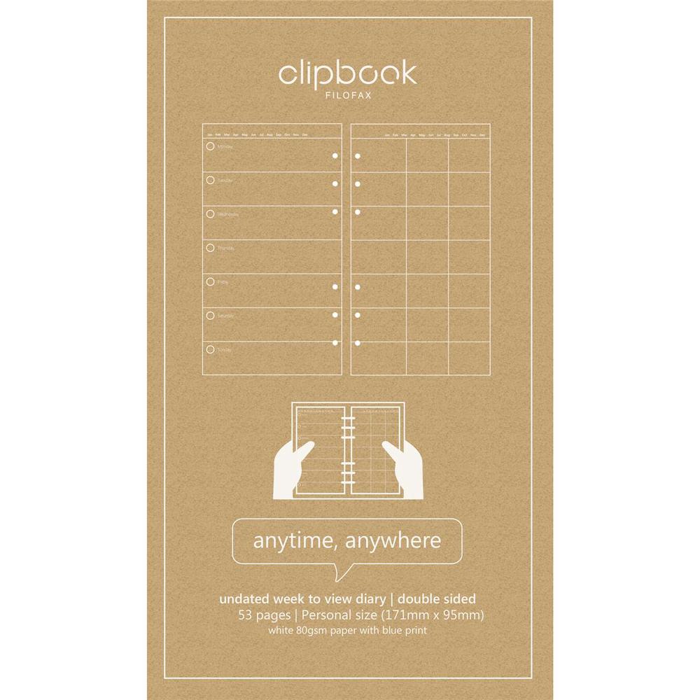 Personal Clipbook Undated Week to View Diary, 5015142263584