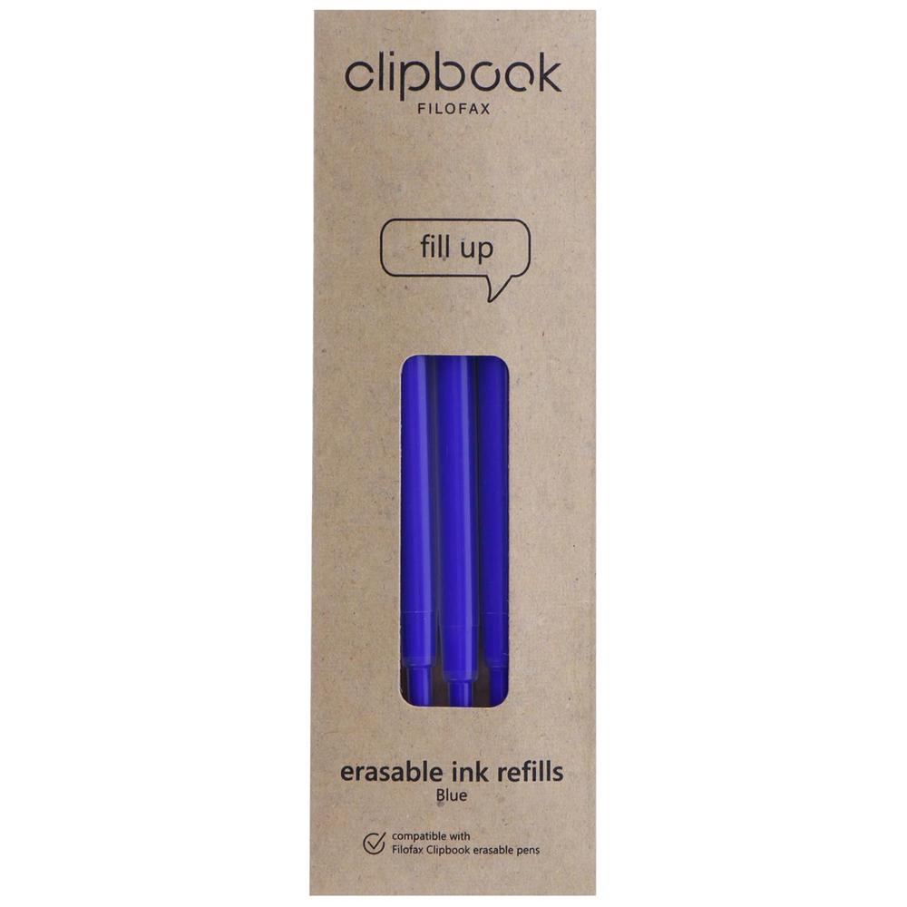 Clipbook Erasable Ballpoint Refill, 3 Pack (Blue), 5015142282622