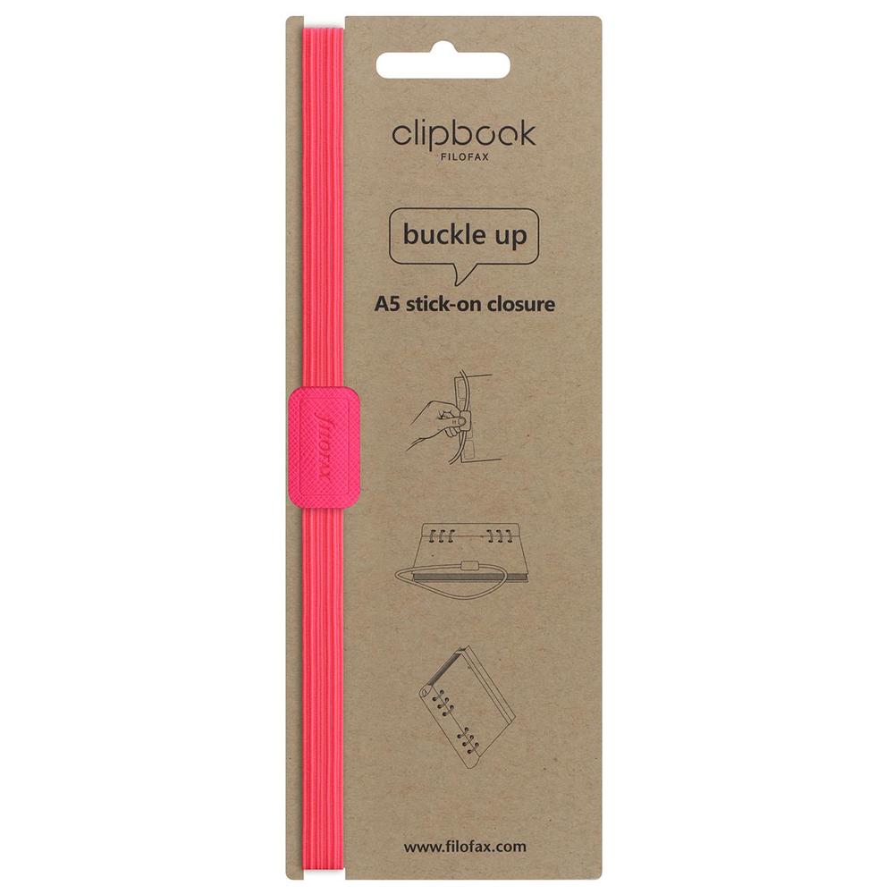 Filofax Saffiano Elastic Clipbook (Fluoro Pink) - A5, 5015142284664