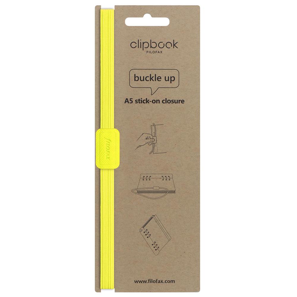 Filofax Saffiano Elastic Clipbook (Fluoro Yellow) - A5, 5015142284695