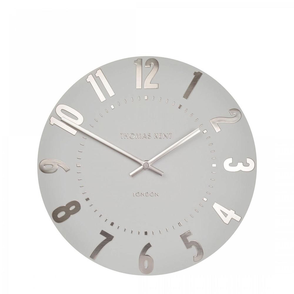 Mulberry Wall Clock Foiled Arabic Numerals Open Face (Silver Cloud) - 30cm, 5015807396640