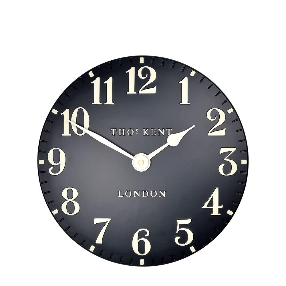 Thomas Kent Arabic Wall Clock 3d Arabic Numerals Open Face (Black