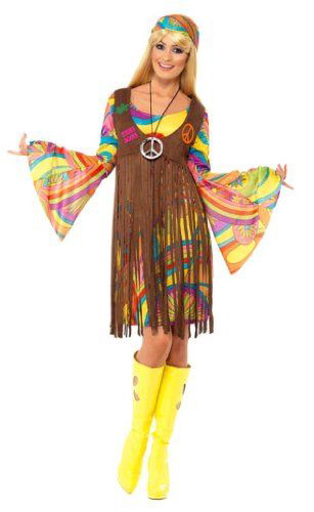 Smiffy's 1960s Groovy Lady Dress, Multi, Large, 5020570833148