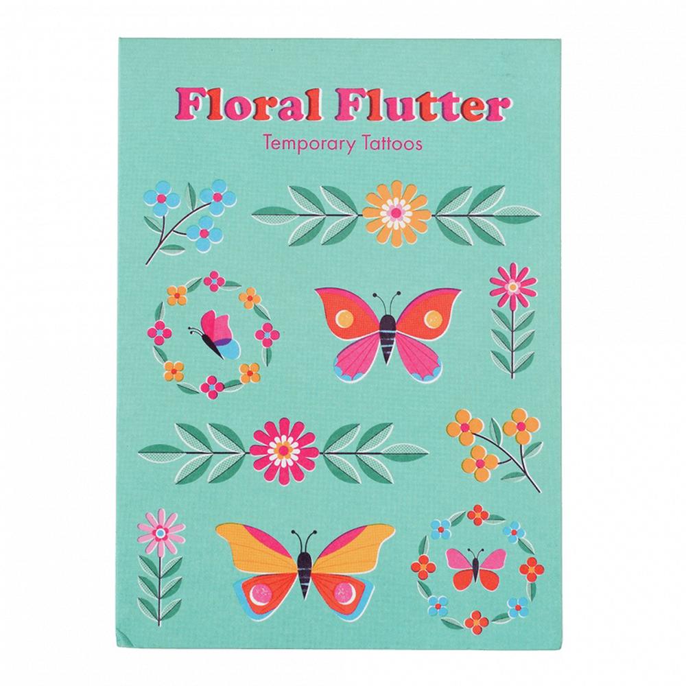 Floral Flutter Temporary Tattoos, 2 Sheets, 5027455445045