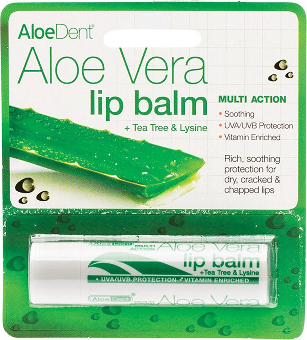 Lip Balm Aloe Vera with Tea Tree & Lysine - 4g, 5029354001162