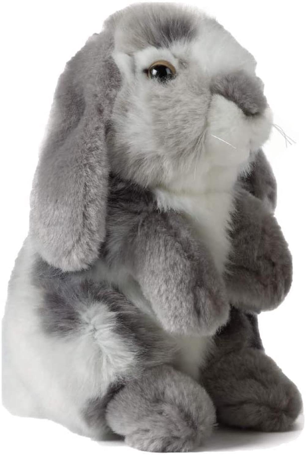 Living Nature Sitting Lop Eared Rabbit Soft Toy (Grey) - 19cm, 5037832315946