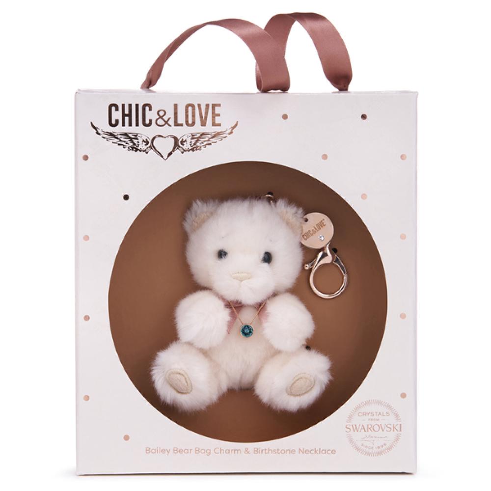 Chic & Love Bailey Bear: Bag Charm & Necklace - March, 5050624375539