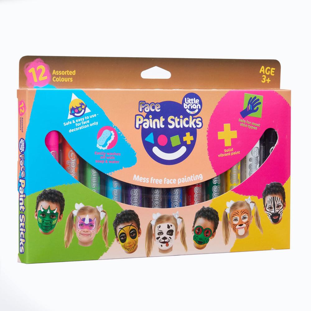 Reeves 368482 Snazaroo Face Painting Sticks 6-Pkg-Green-White-Red, Face  Paint Sticks