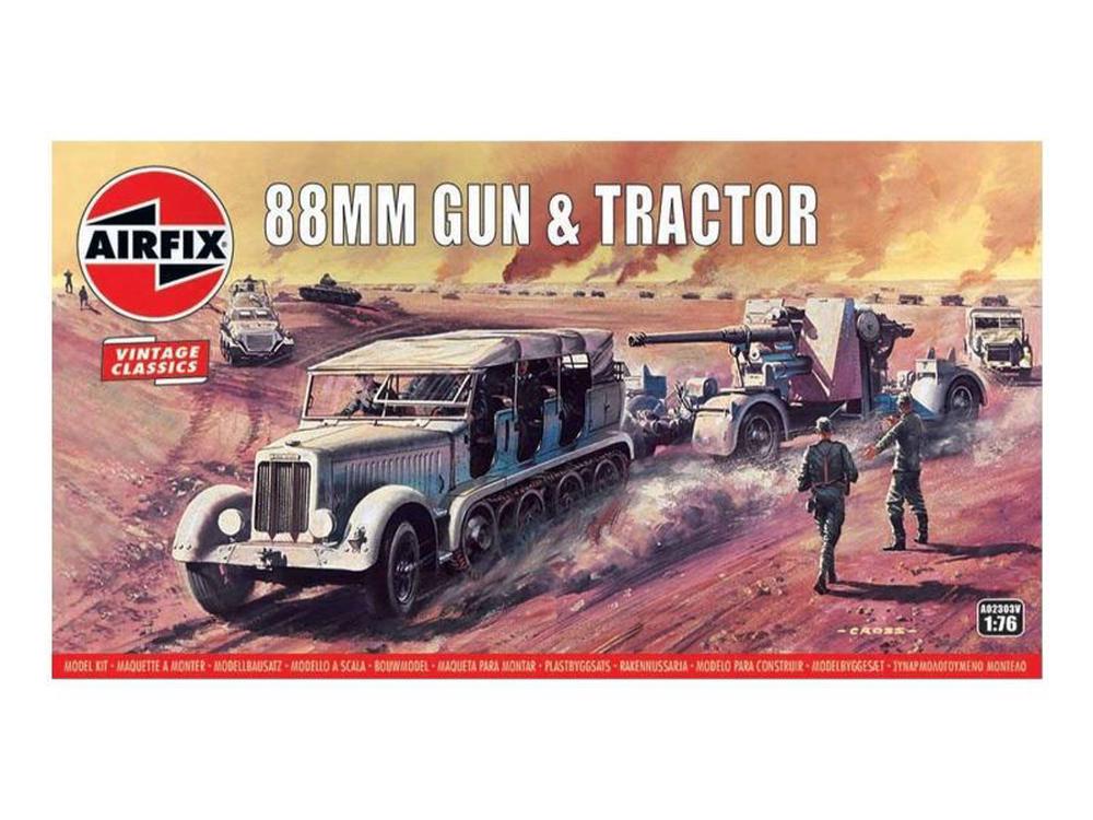1:76 Model Kit - Vintage Classics 88mm Gun & Tractor, 5055286652721