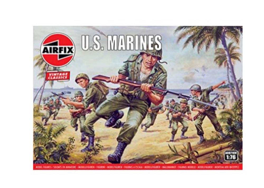 WWII U.S. Marines 1:76 Scale Figures, 5055286660955