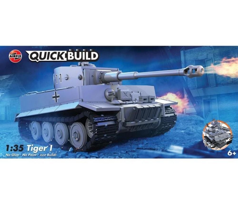 Airfix Quickbuild Tiger I Tank 1:35 Scale Snap-Together Model Kit J6041 by Airfix - ISBN: 5055286661488