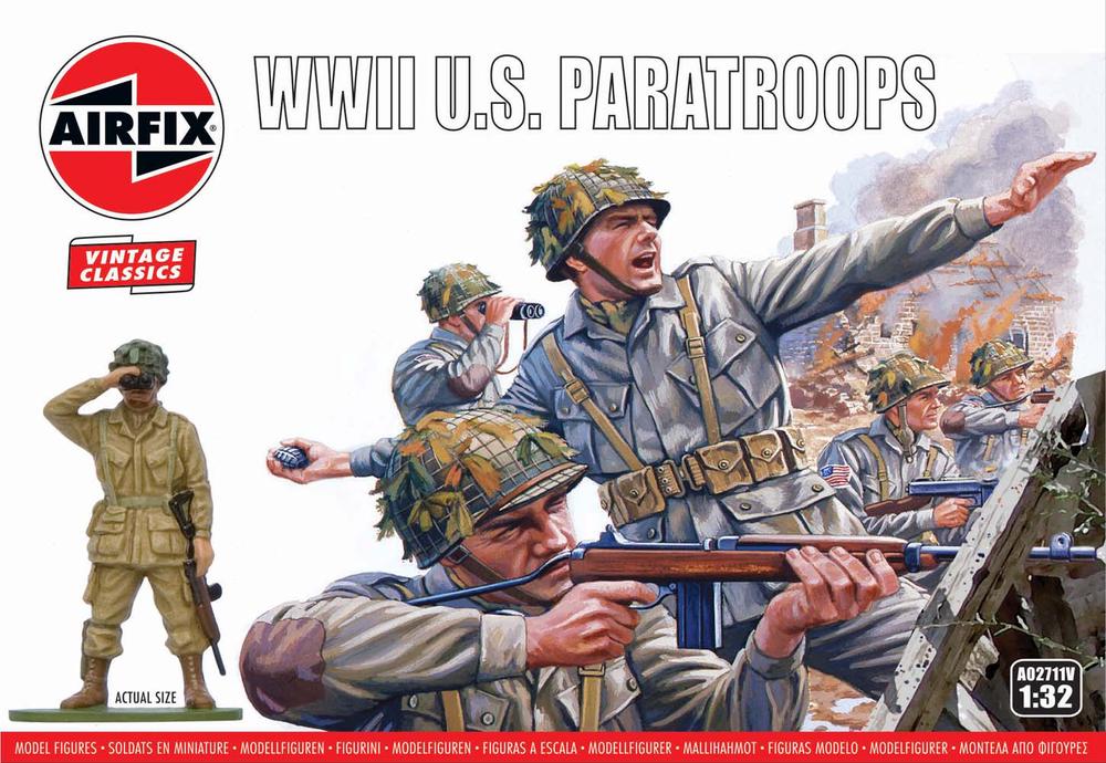 Vintage Classics WWII U.S. Paratroops Figure, 1:32 Scale, 5055286686948