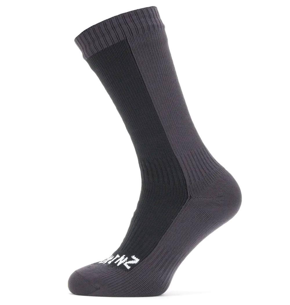 Waterproof Cold Weather Mid Length Sock (Black/Grey) - XL, 5055754425529