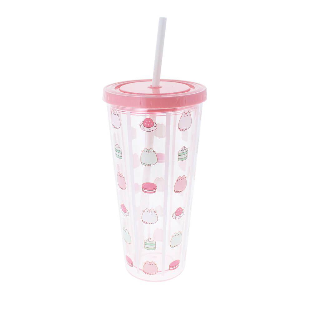 Pusheen Sweets: Beaker & Straw - 600mL, 5055918663644