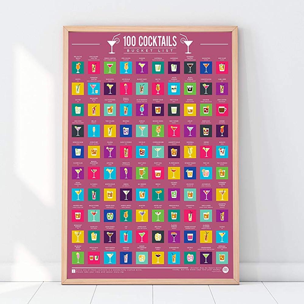 Gift Republic Bucket List Scratch Poster - 100 Cocktails | Buy online ...