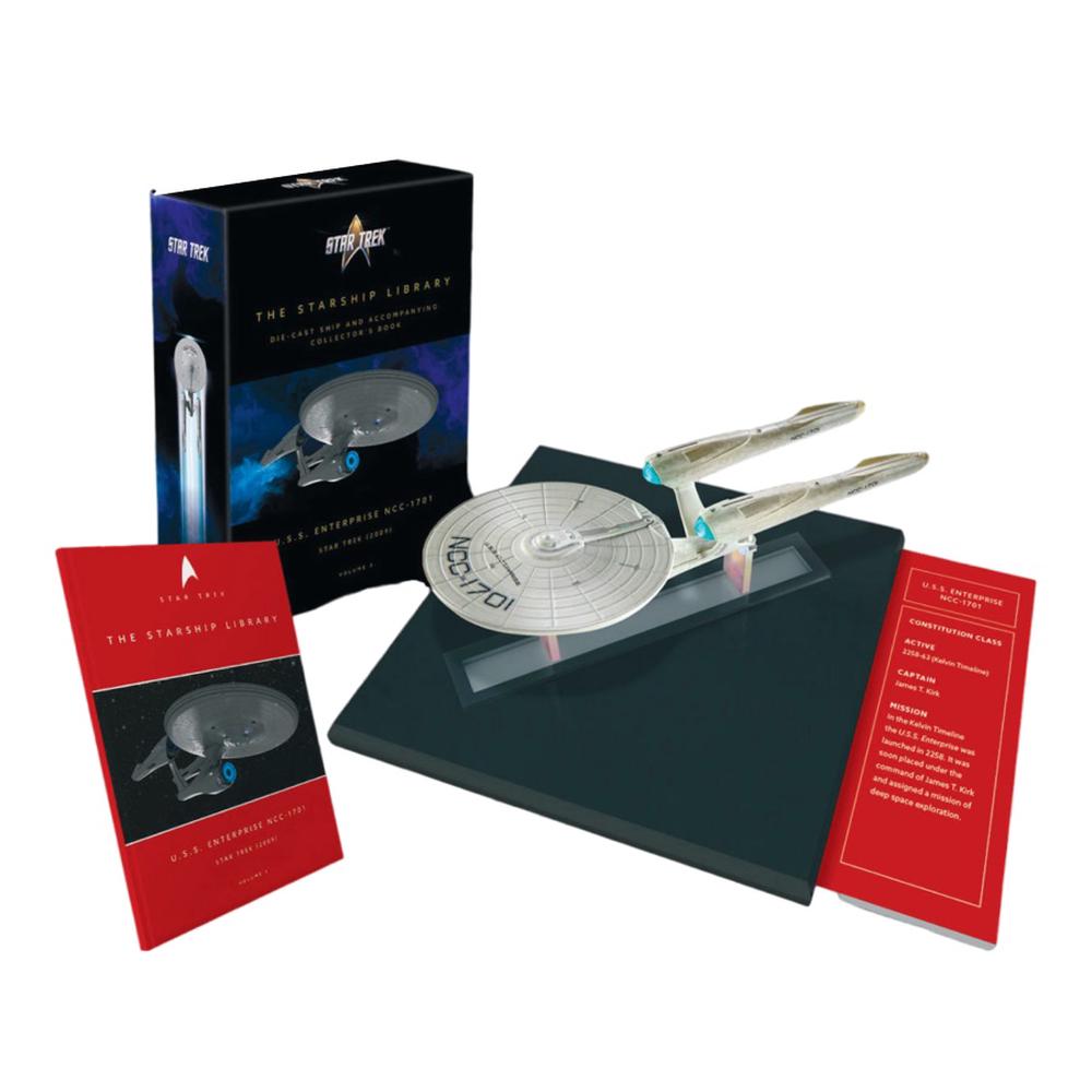 Master Replicas Star Trek (2009) - U.S.S. Enterprise NCC-1701 (Kelvin) Diecast Ship & Book, 5056474210310