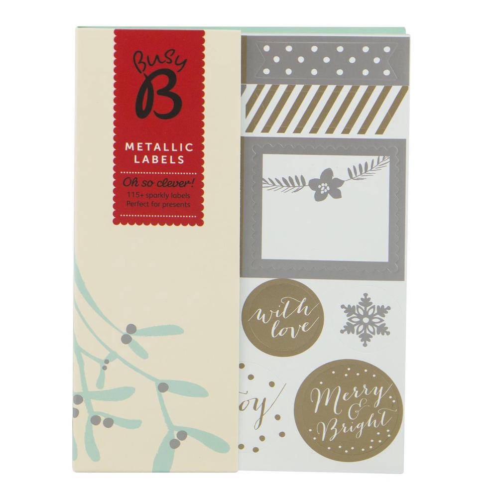 Busy B Christmas Sticky Labels (Metallic), 5060022554948