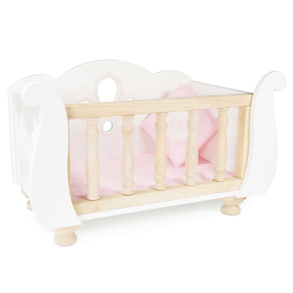 Le Toy Van Honeybake Baby Doll Cot Sleigh, 5060023416009