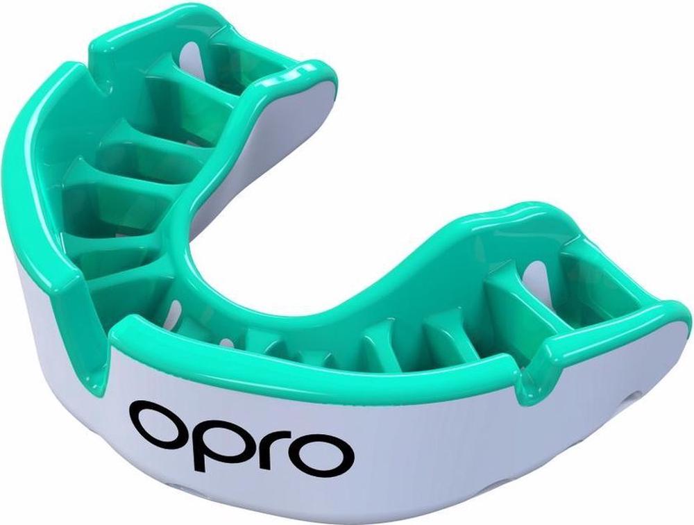 Opro Gold Bit Mouthguard (White/Mint), 5060143571367