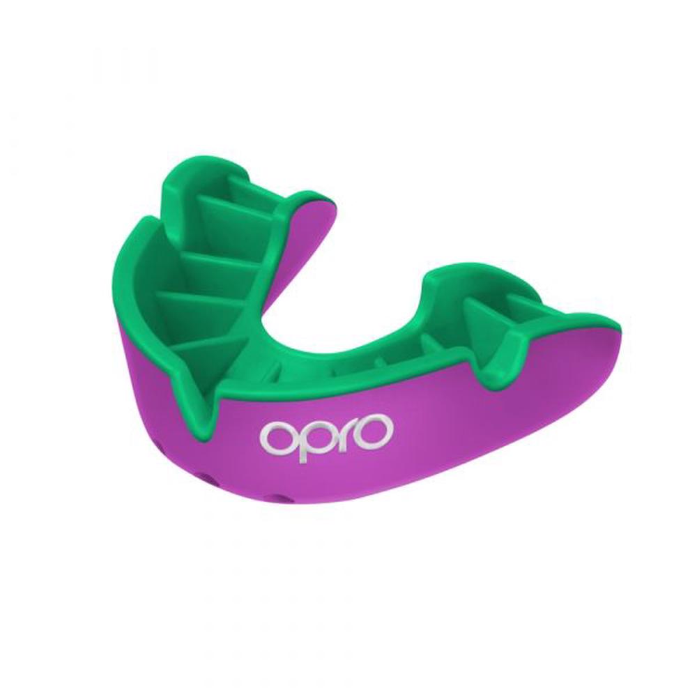 Opro Silver Junior Mouthguard (Pink/Green), 5060143571909