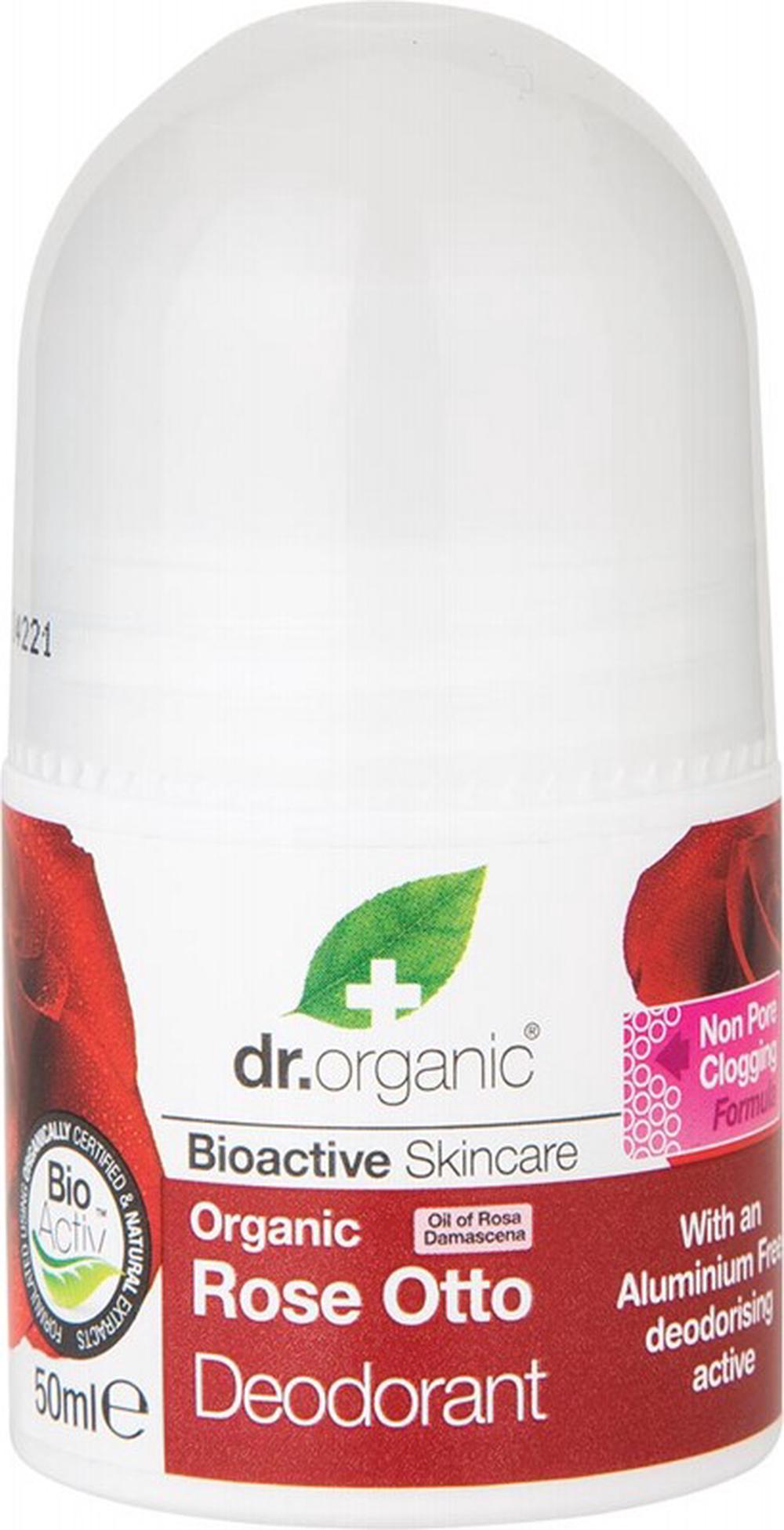 Deodorant Roll-on Organic (Rose Otto) - 50mL, 5060176676381