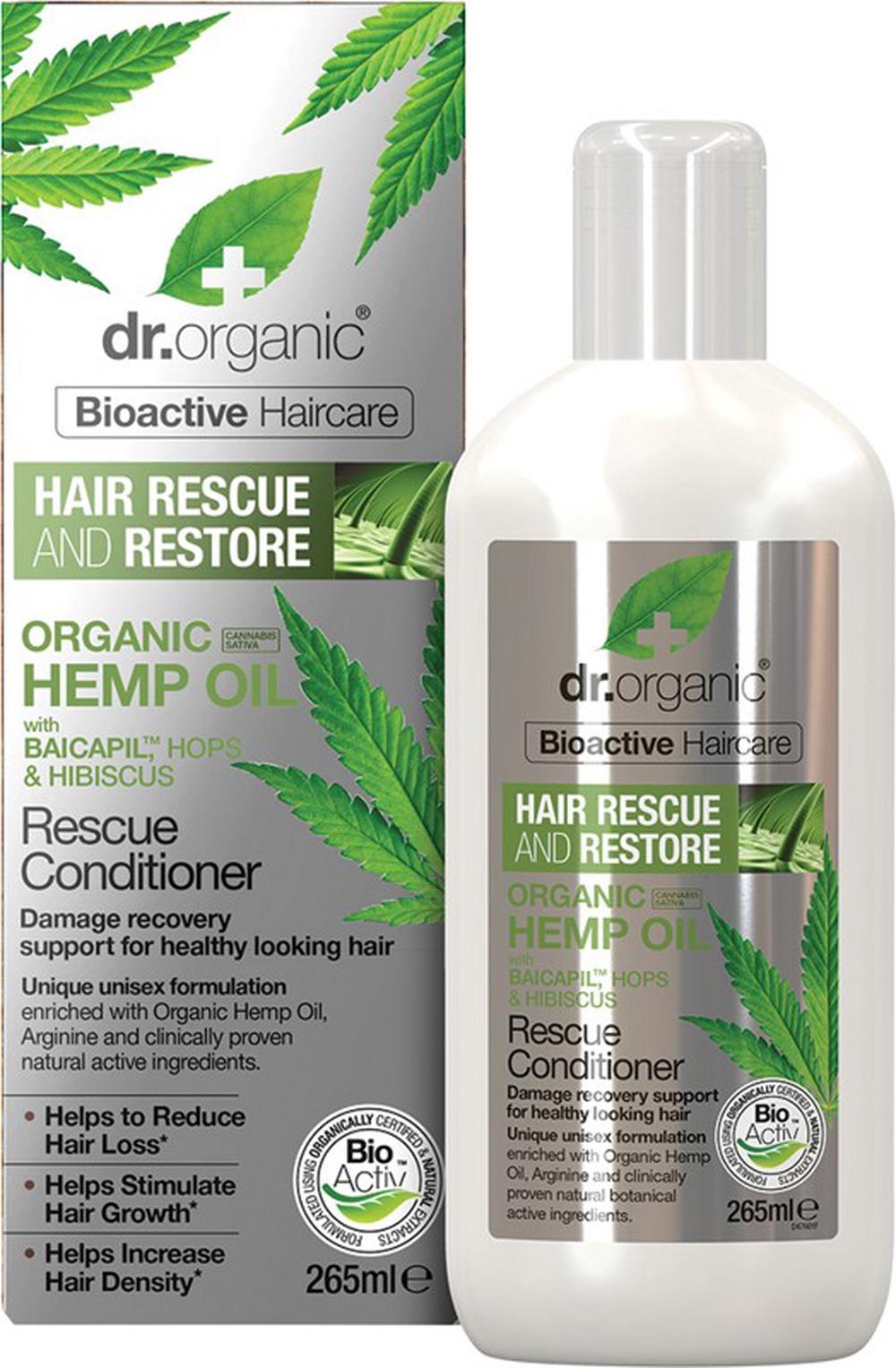 Dr Organic Rescue & Restore Conditioner Organic Hemp Oil - 265mL, 5060391840833