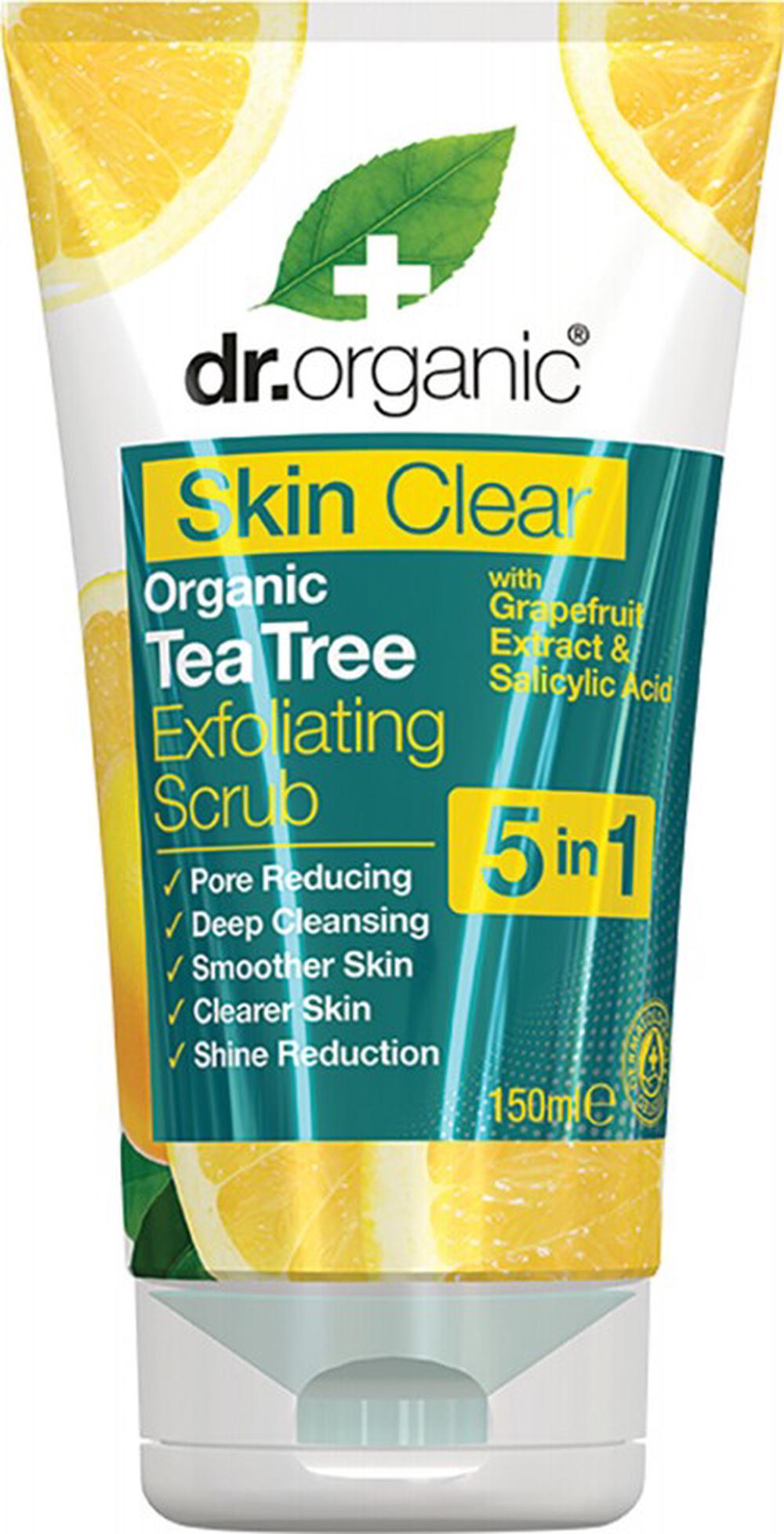 Exfoliating Face Scrub Skin Clear - Organic Tea Tree - 150mL, 5060391843315