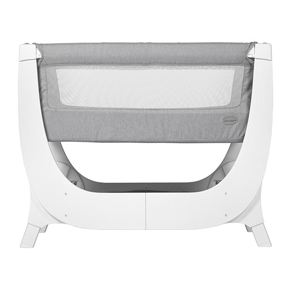 grey bedside crib