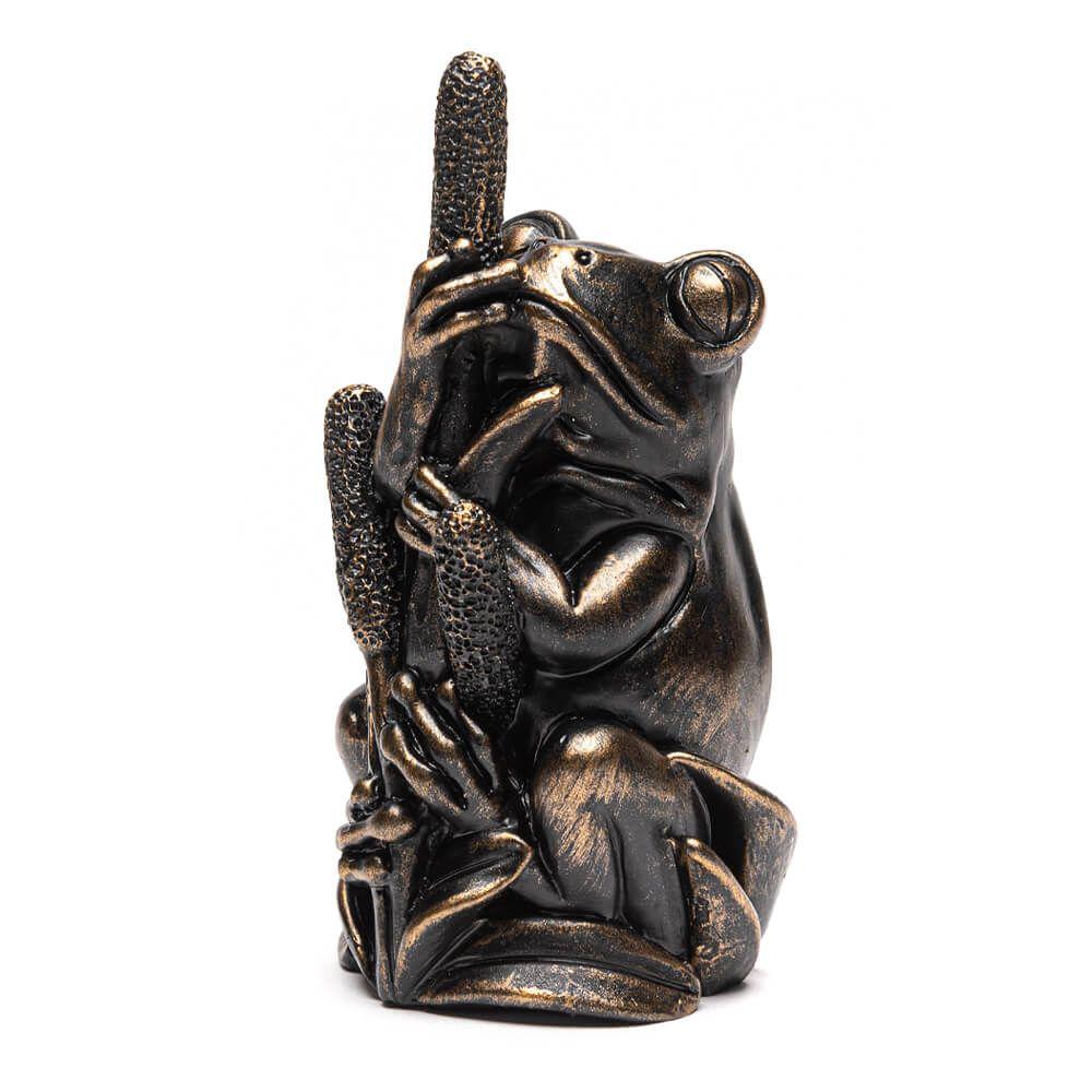 Antique Bronze Frog On Bullrush Topper, 5060733450188