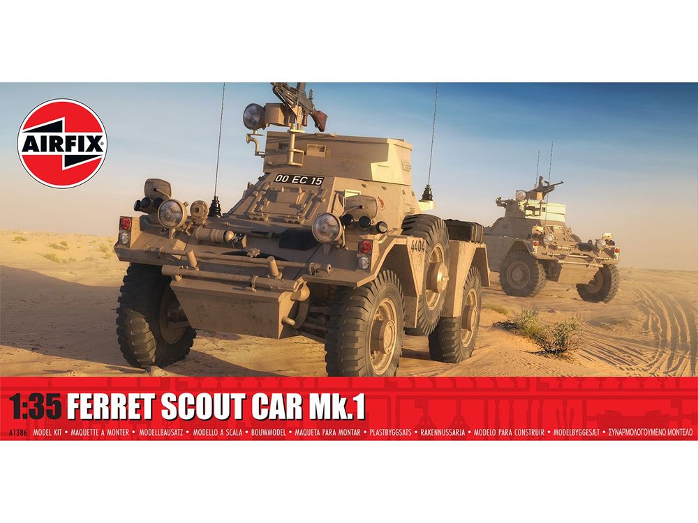 Airfix Ferret Scout Car Mk.1 1:35 Scale Military Armored Vehicle Model Kit by Airfix - ISBN: 5063129030629