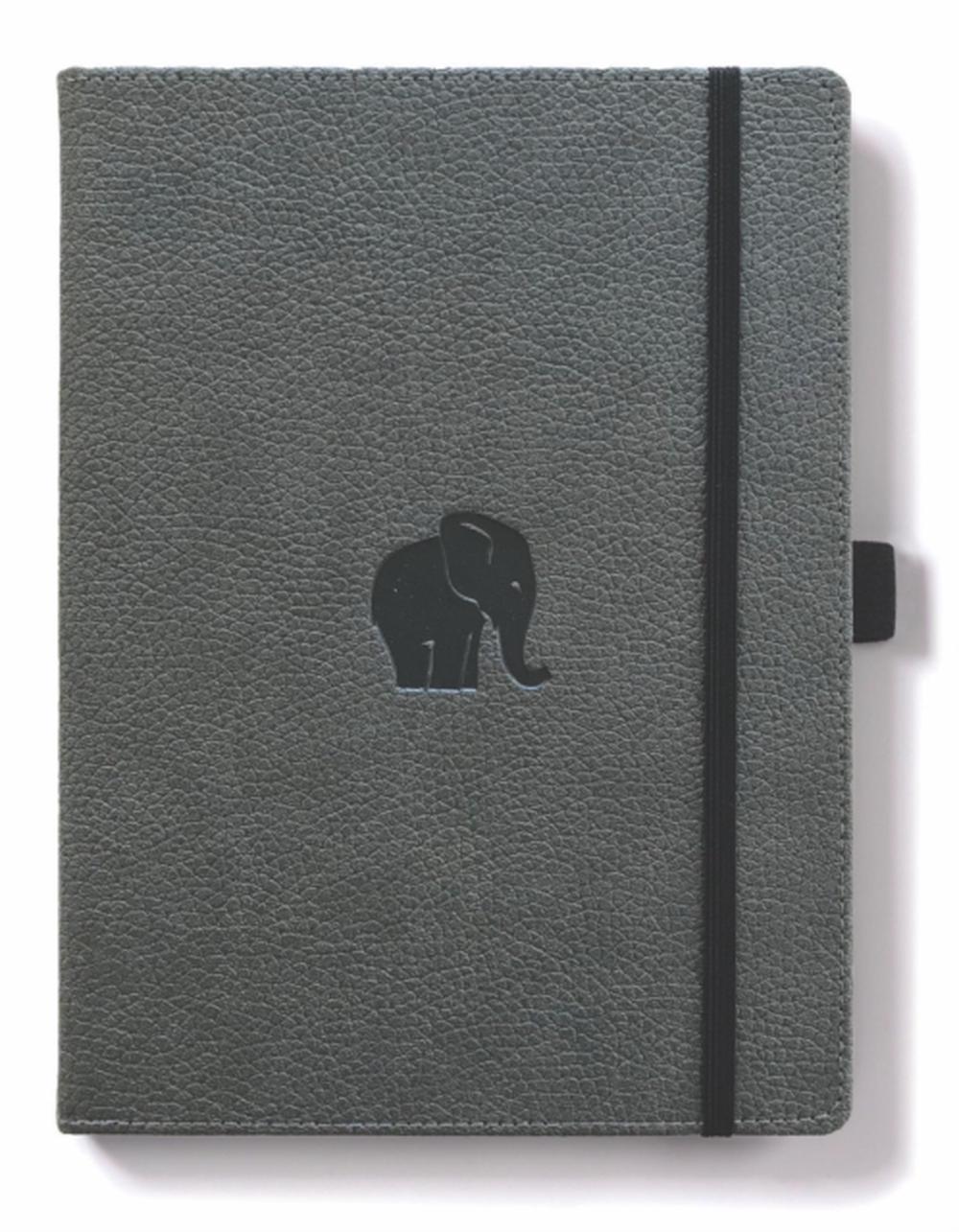Dingbats* Wildlife A5+ Grey Elephant Notebook - Dotted, 5285003136726