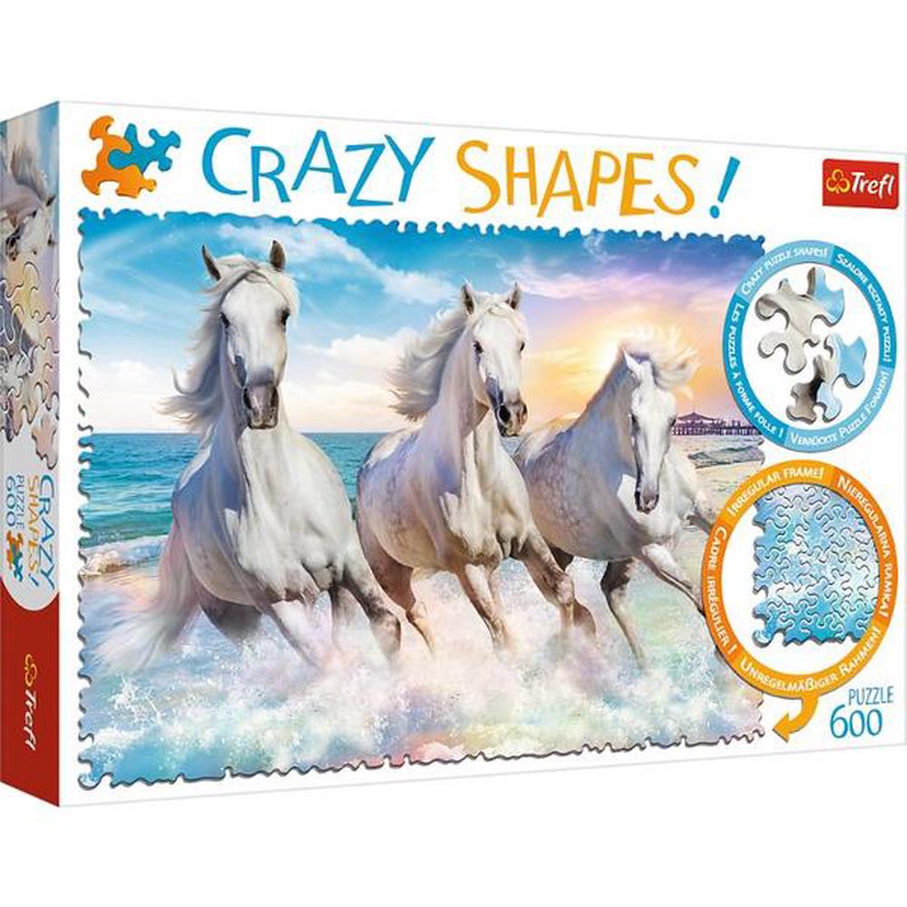 Trefl Crazy Shapes Jigsaw Puzzle - Galloping Among The Waves, 600 Piece, 5900511111118