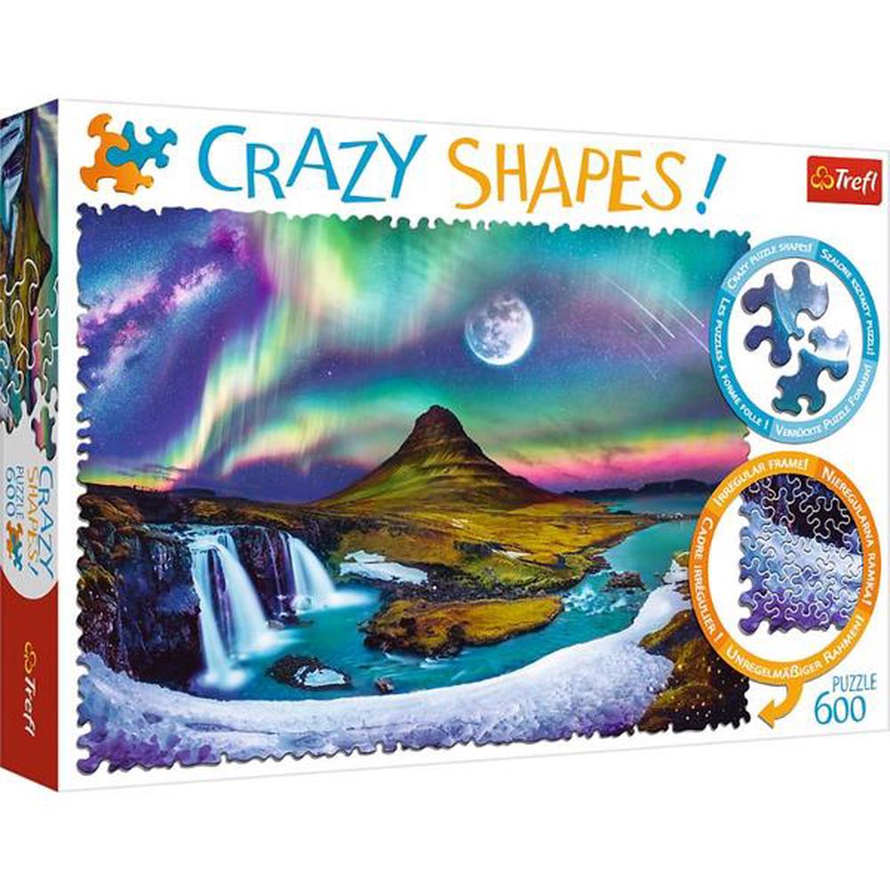 Trefl Crazy Shapes Jigsaw Puzzle - Aurora Over Iceland, 600 Piece, 5900511111149