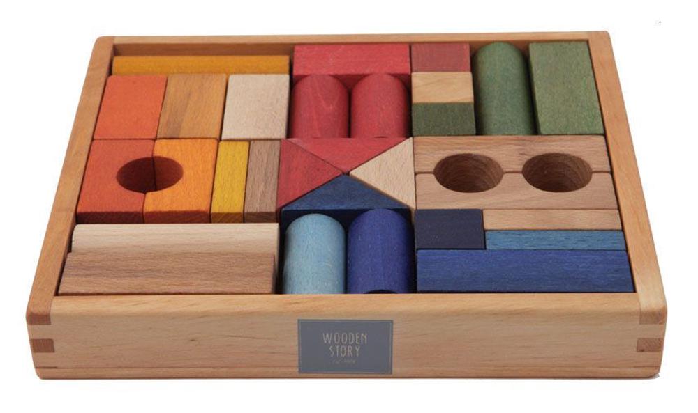 Wooden Story Blocks Rainbow 30 Pieces Buy online at The Nile