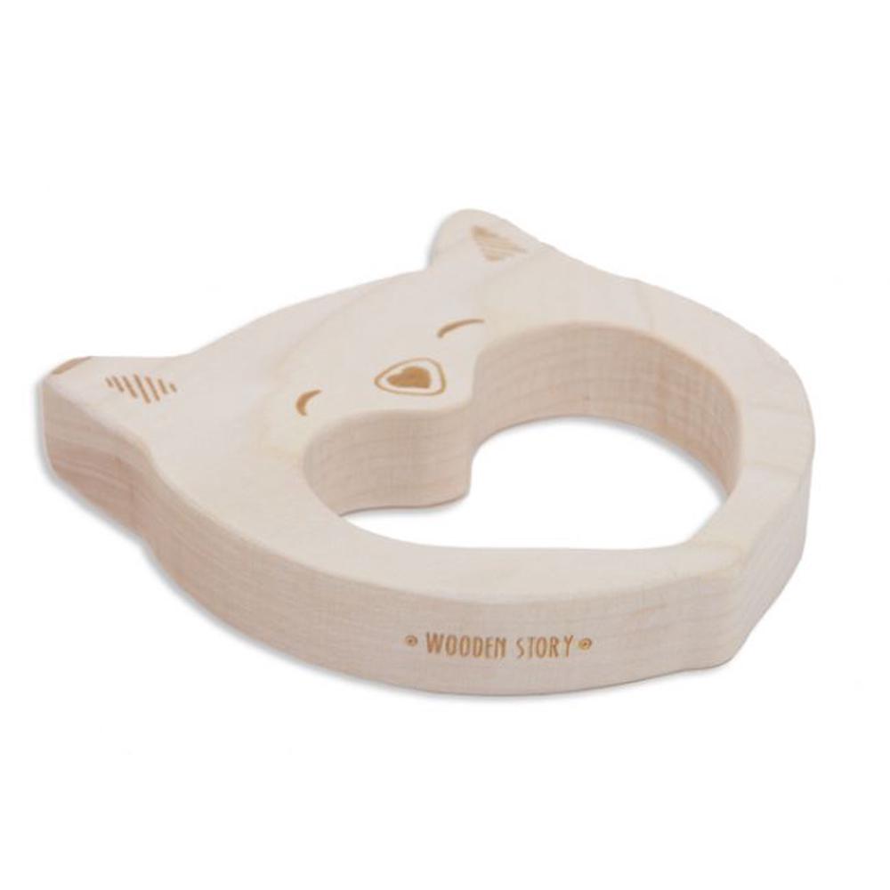 Wooden Story Wooden Soother - Smiley Cat, 5904730426374