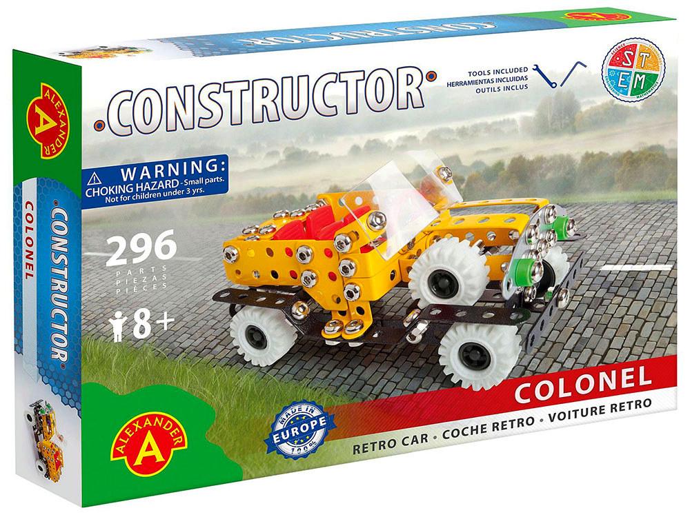 Alexander Toys Constructor: Colonel Retro Car Model Toy, 296 Piece, 5906018016536