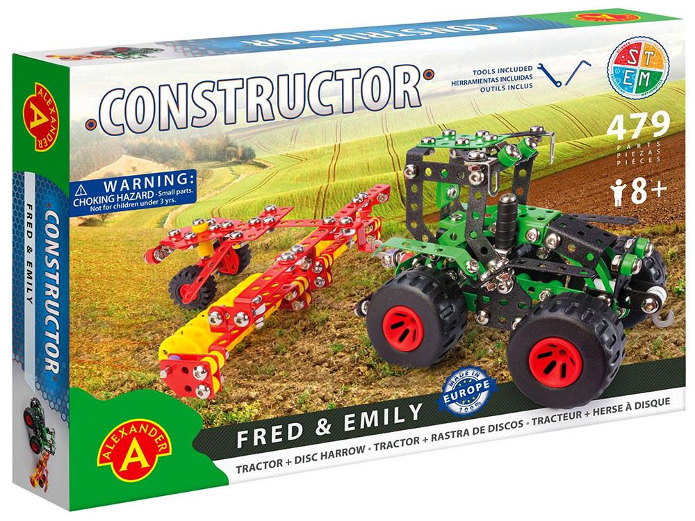 Alexander Toys Constructor: Fred & Emily Tractor Set Model Toy, 479 Piece, 5906018021660