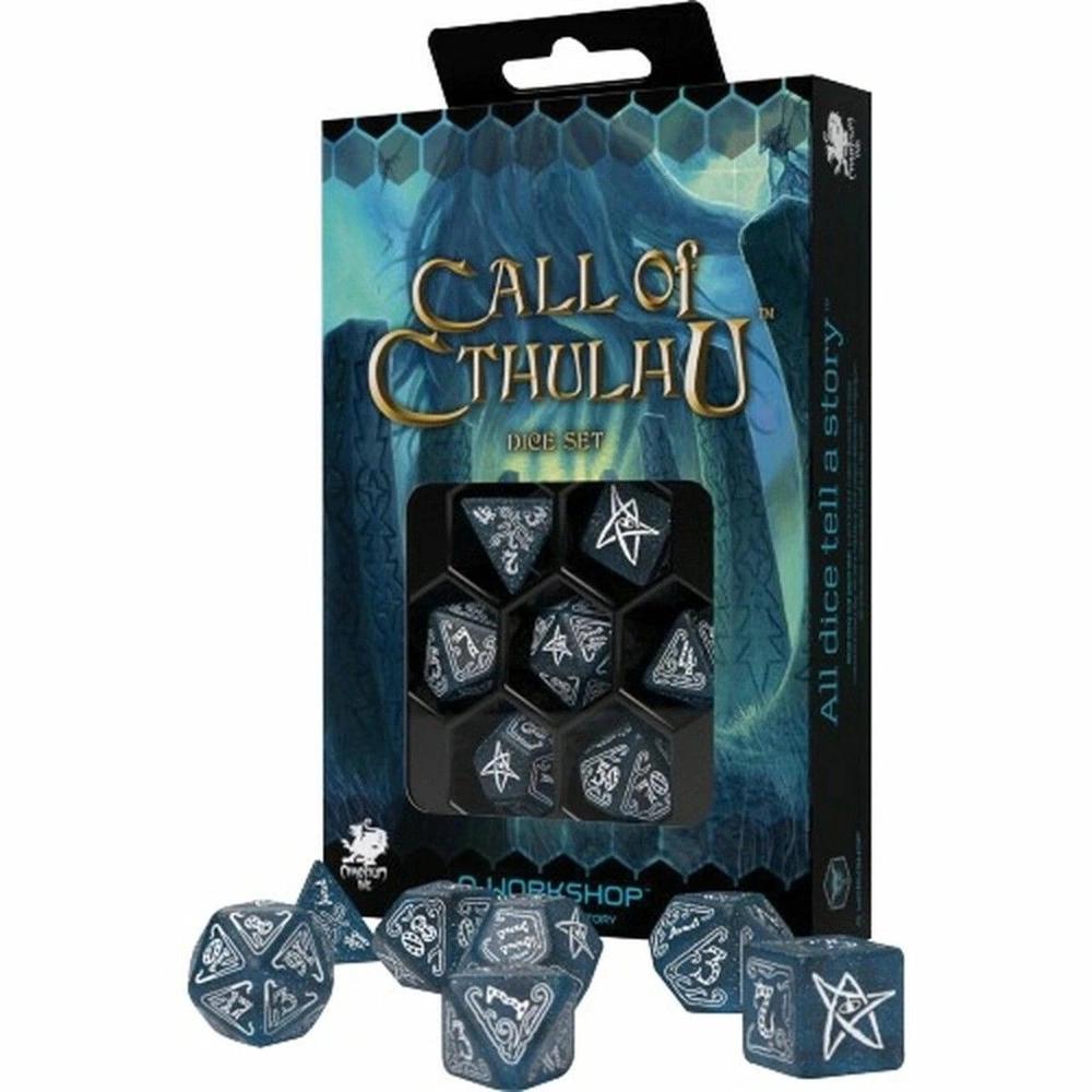 Q Workshop Call of Cthulhu Dice Set, 7 Piece (Abyssal/White), 5907699495979