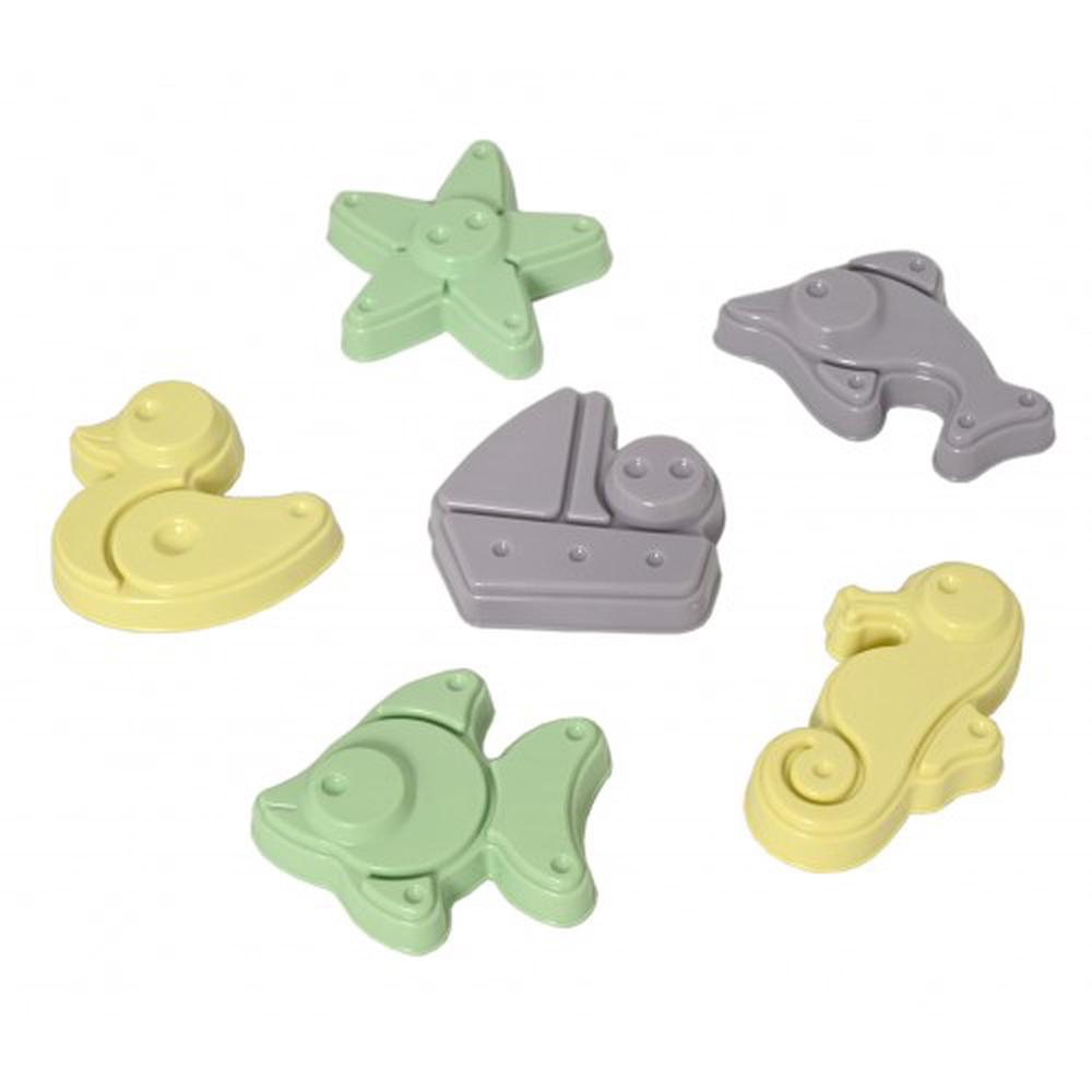 I'm Green BioPlastic Sand Moulds Toy, 6 Piece, 6410310224418