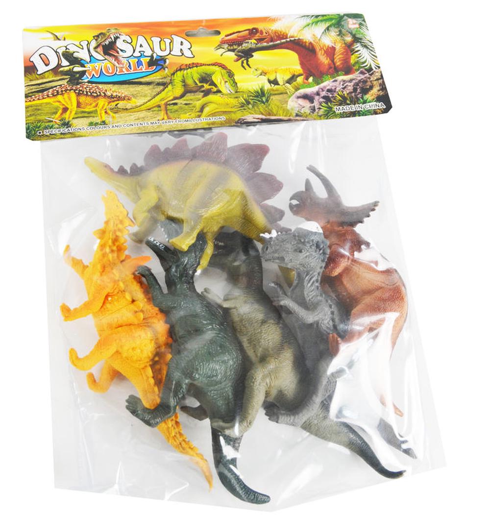 bag of plastic dinosaurs