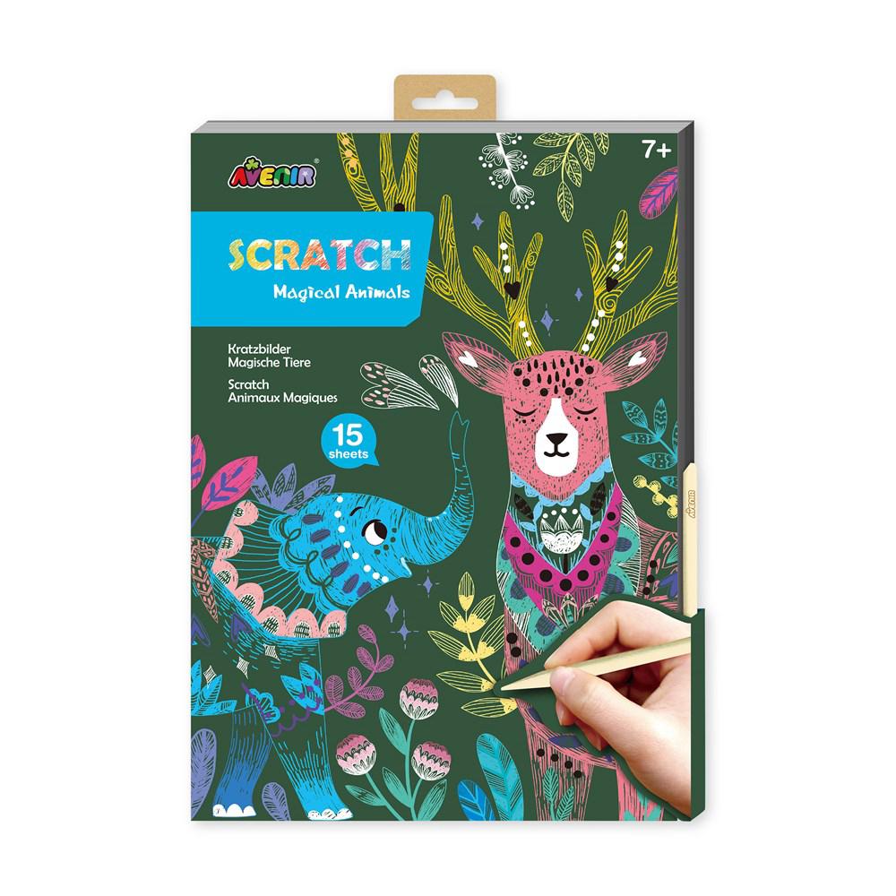 Avenir A4 Scratch Book Magical Animals, 6920773318345