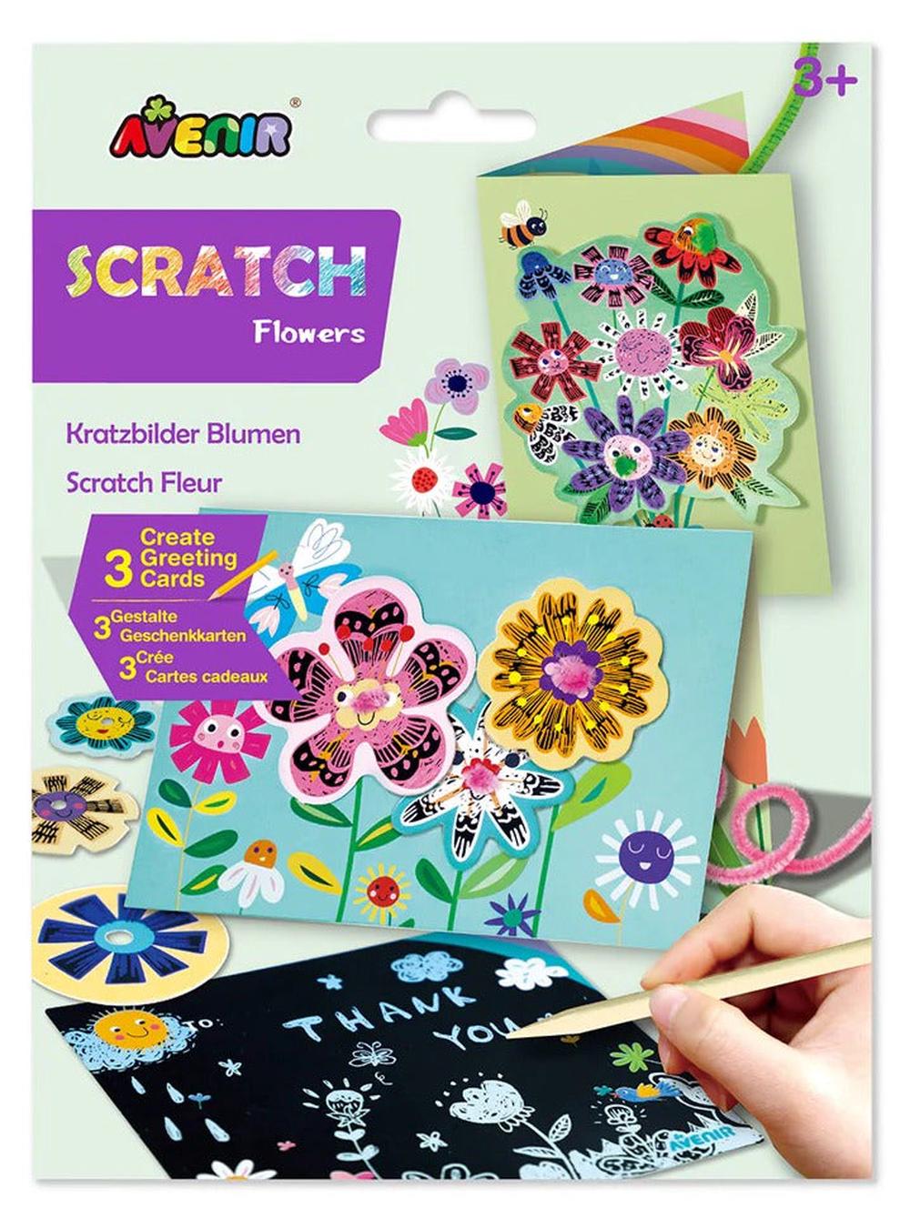 Avenir Scratch Flower Greeting Cards, 6920773318550