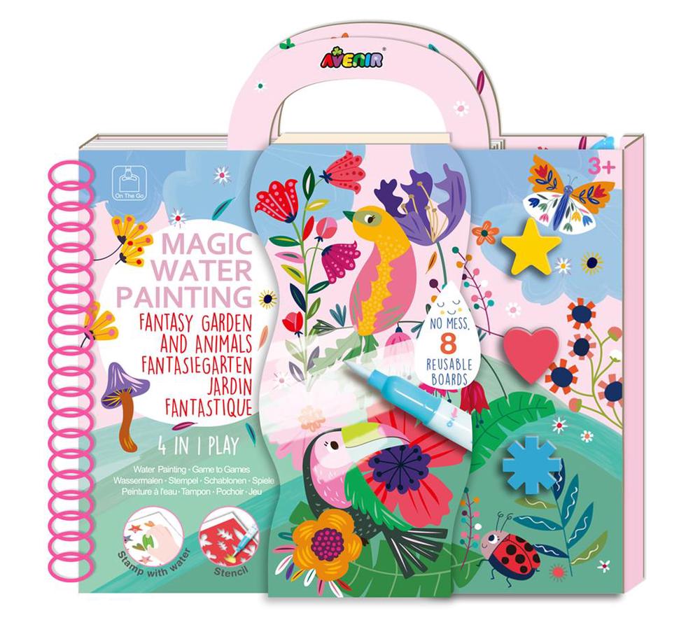 4-in-1 Play Book Magic Water Painting - Fantasy Garden, 6920773318956