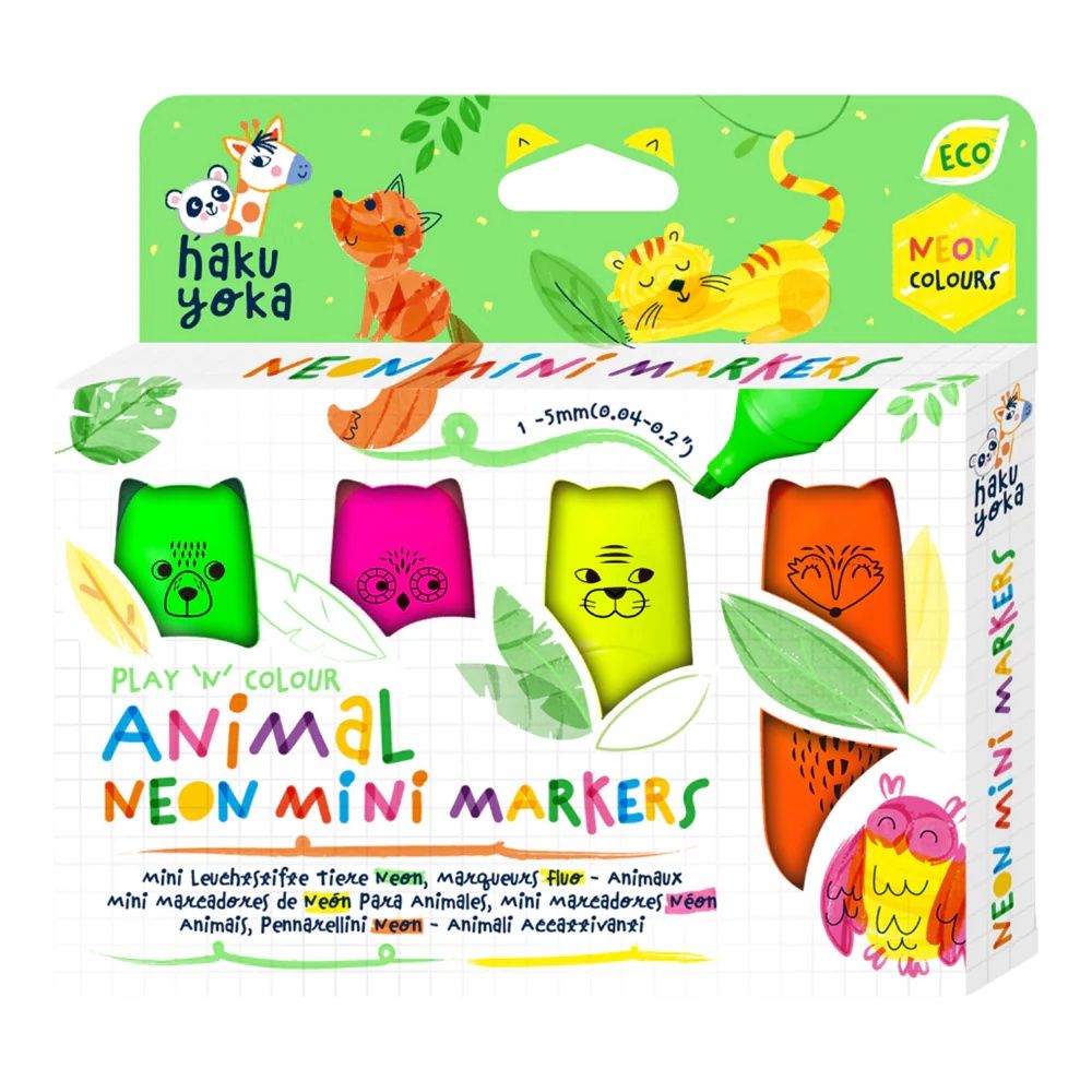 Haku Yoka Mini Markers - Animal Neon by Haku Yoka - ISBN: 6920773331535