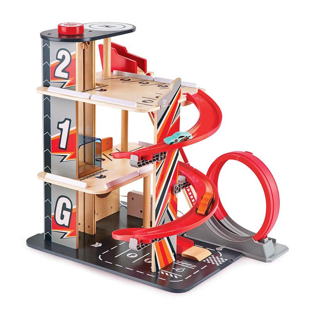 Hape Gearhead Stunt Garage Playset | Buy online at The Nile