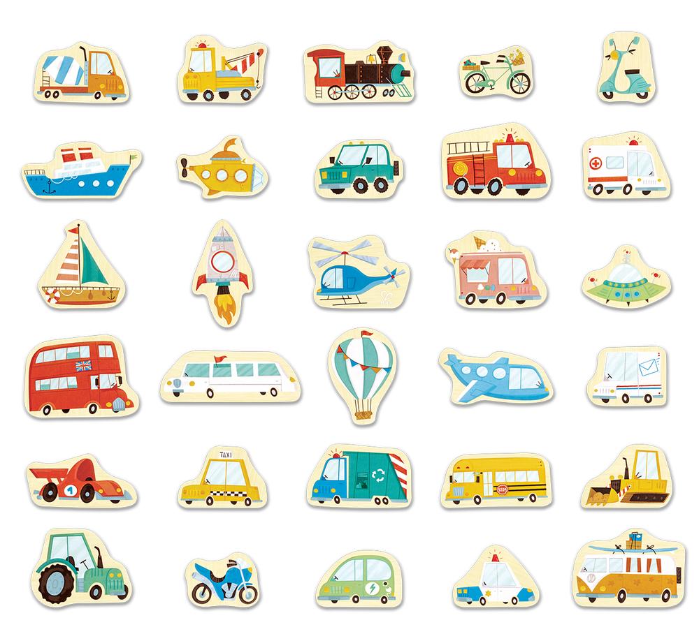 Magnetic Vehicles Set, 30 Pieces, 6943478047075