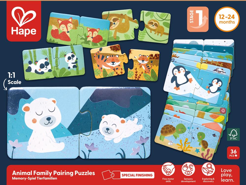 Hape Animal Family Pairing Puzzles by Hape - ISBN: 6943478051379