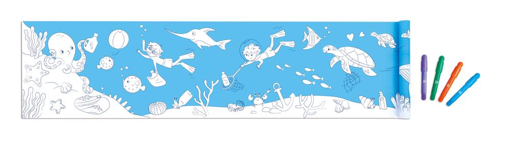 Horizontal Drawing Paper Roll - Underwater, 6943478053632