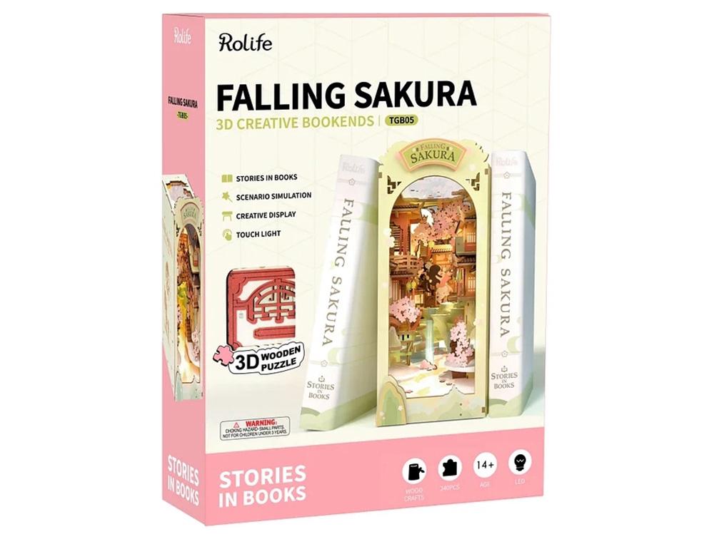 Robotime DIY Bookends Falling Sakura, 6946785118865