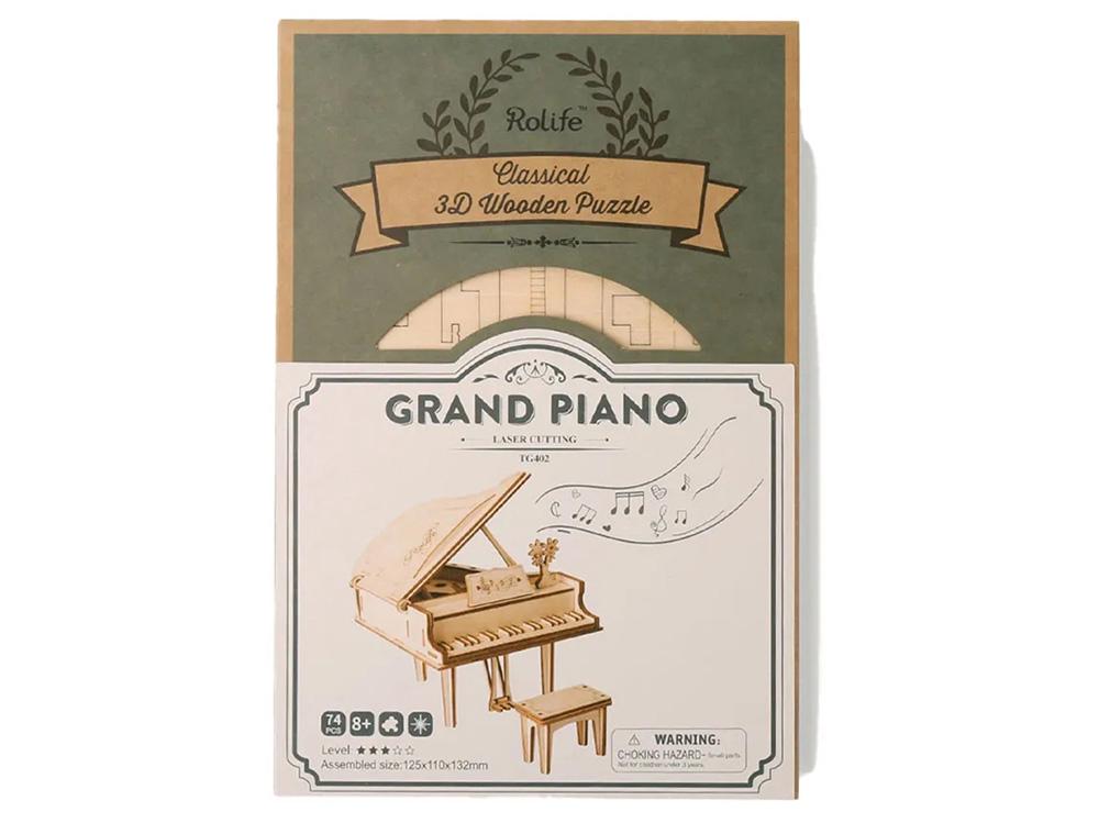 Robotime DIY Grand Piano Wooden 3D Kit, 6946785163612